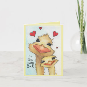 Lucky Duck Valentine Holiday Card