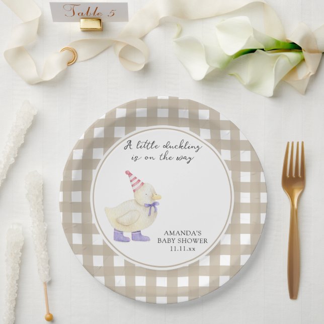 Lucky Duckling Baby Shower  Paper Plates (Wedding)
