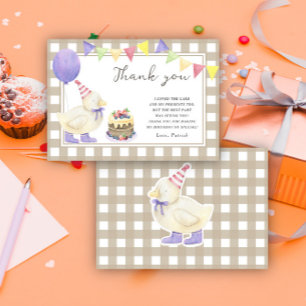 Lucky Duckling birthday party thank you Card