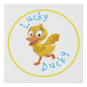 Lucky Ducky Faux Canvas Wrapped Print