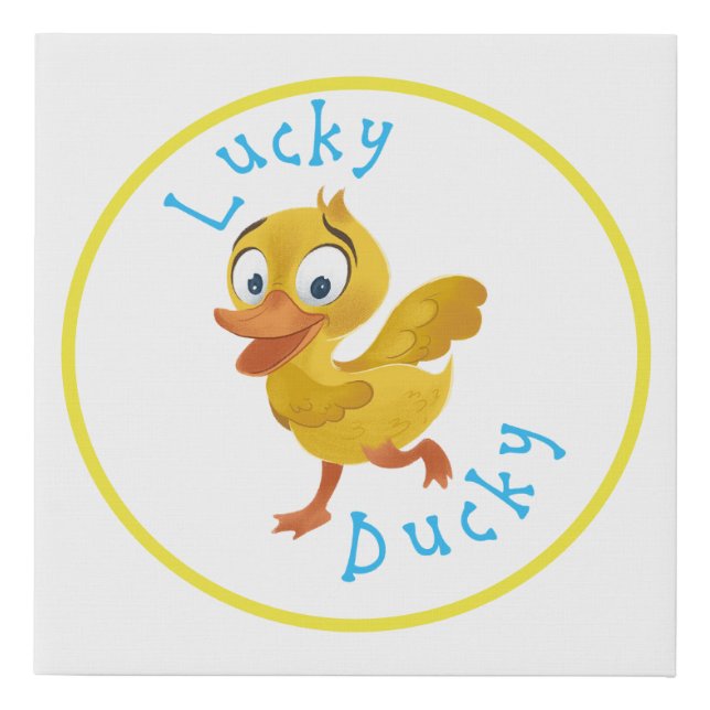 Lucky Ducky Faux Canvas Wrapped Print (Front)