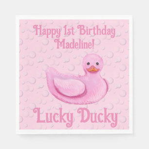 Lucky Ducky First Birthday Napkins