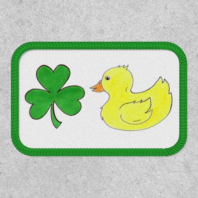 Lucky Ducky Shamrock Rubber Duck St. Patrick's Day Patch (Front)