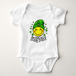 Lucky Dude Smile Face St. Patrick’s Day Baby Bodysuit