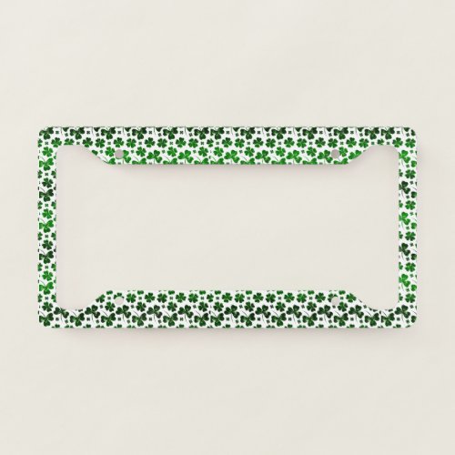 Lucky Emerald Clover License Plate Frame