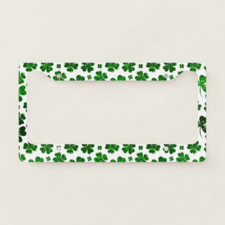 Lucky Emerald Clover License Plate Frame