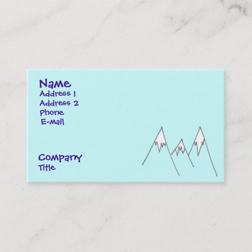 Lucky enough to be in mountains business card template