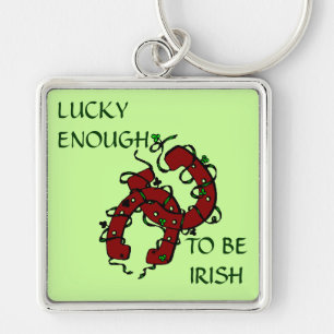 Lucky Enough to be Irish Horseshoes Key Chain