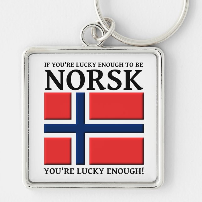 Lucky Enough To Be Norsk Keychain (Front)