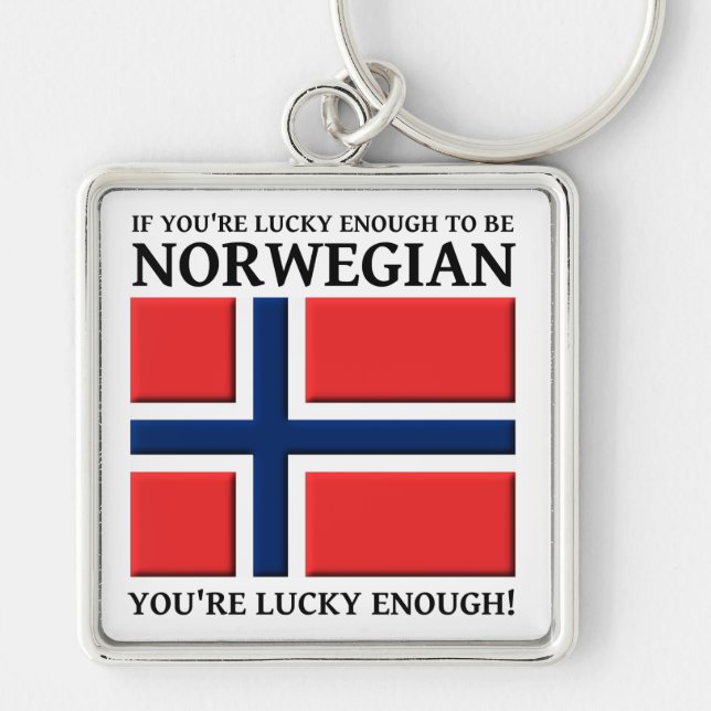 Lucky Enough To Be Norwegian Keychain (Front)