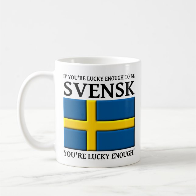 Lucky Enough to be Svensk Swedish Mug (Left)