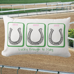 Lucky Enough to Mahj / Derby Horseshoe Mahjong Lumbar Pillow
