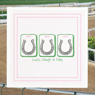 Lucky Enough to Mahj Derby Horseshoe Mahjong Party Napkins