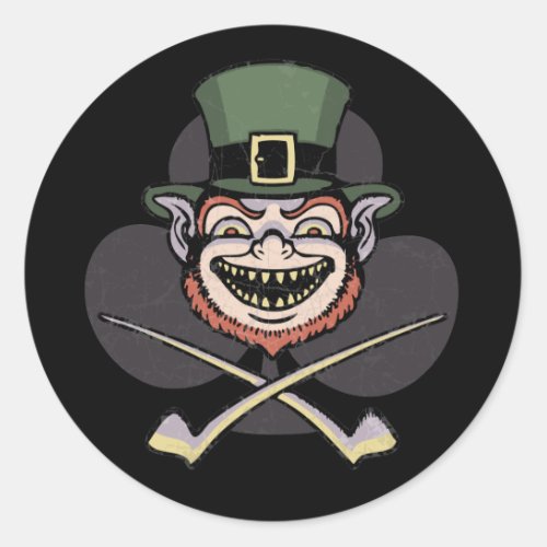 Lucky Evil Leprechaun Classic Round Sticker