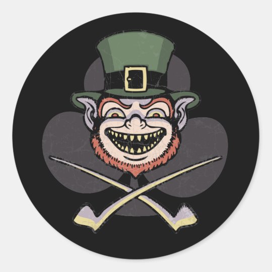Lucky Evil Leprechaun Classic Round Sticker | Zazzle.com