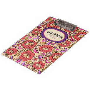 Lucky Eye Floral Pattern Clipboard