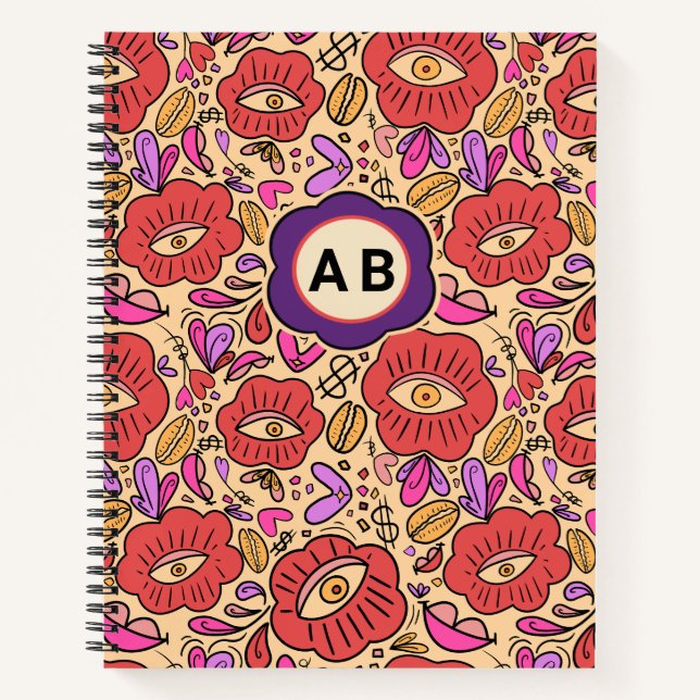 Lucky Eye Floral Pattern Notebook (Front)