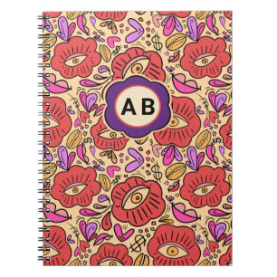 Lucky Eye Floral Pattern Notebook