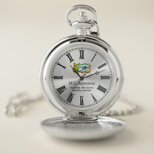 Lucky Eye of Horus on Silver effect retirement Pocket Watch