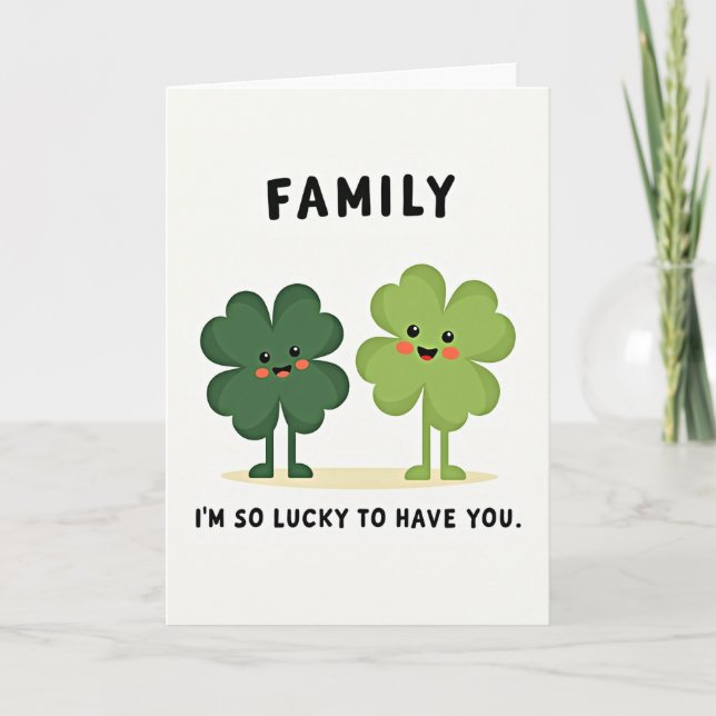 Lucky Family Clover Card (Front)