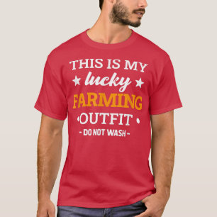 Lucky Farming Outfit Funny Tractor Driver Family F T-Shirt