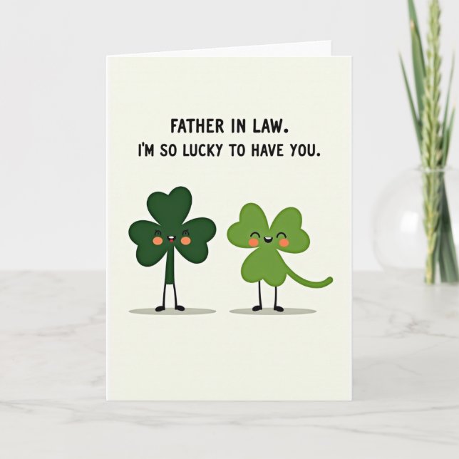 Lucky Father In Law Hello Card (Front)