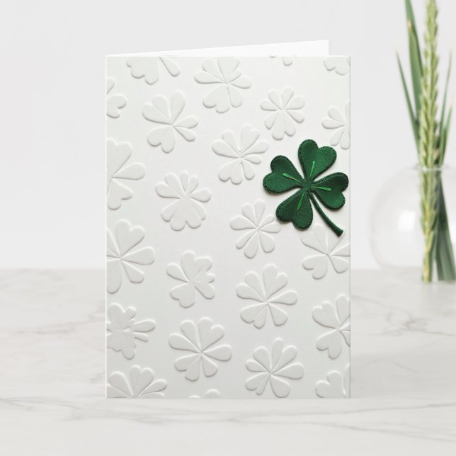 Lucky Felt Four Leaf Clover Card (Front)