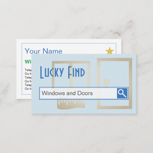 Lucky Find Windows and Doors Business Cards