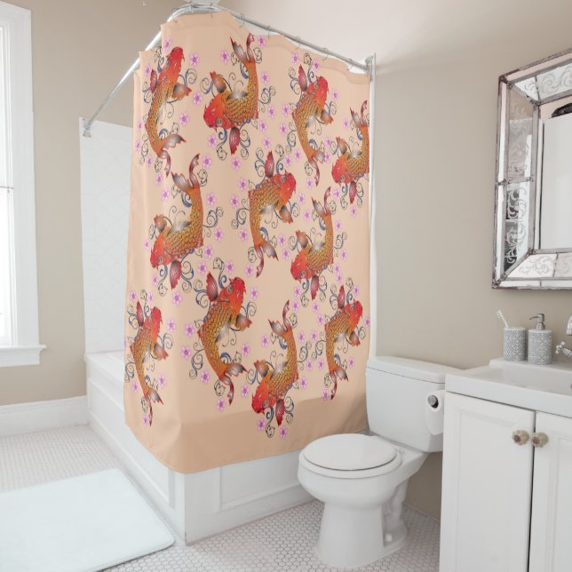 Lucky fish shower curtain (In Situ)