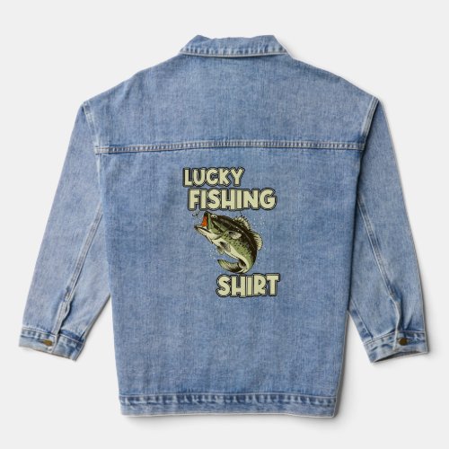Lucky Fishing Bass Fishing  Denim Jacket