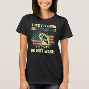 Lucky Fishing Do Not Wash Usa Flag Tuna Fishing T-Shirt