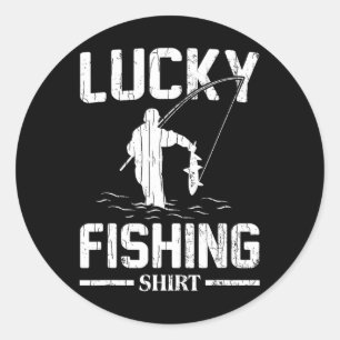 Lucky Fishing Funny Fishermen Fish Graphic Classic Round Sticker