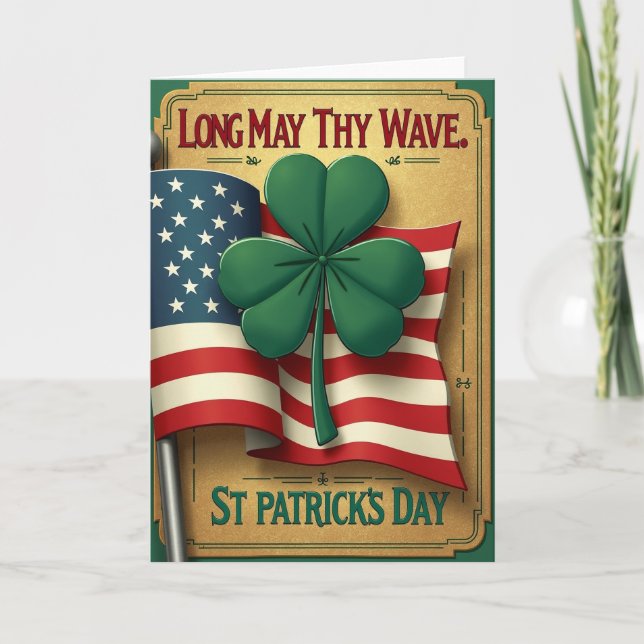Lucky Flag St Patricks Day Card (Front)