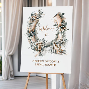 Lucky Floral Horseshoe Derby Bridal Shower Welcome Foam Board