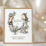 Lucky Floral Horseshoe Derby Bridal Shower Welcome Poster<br><div class="desc">Bridal Shower welcome poster with charming Lucky in Love theme, illustrated with a lucky horseshoe design accented with elegant hats and heels. The soft color palette creates a sophisticated and romantic feel and the horseshoe symbolizes good luck and happiness. Perfect for lucky in love theme or an off to the...</div>