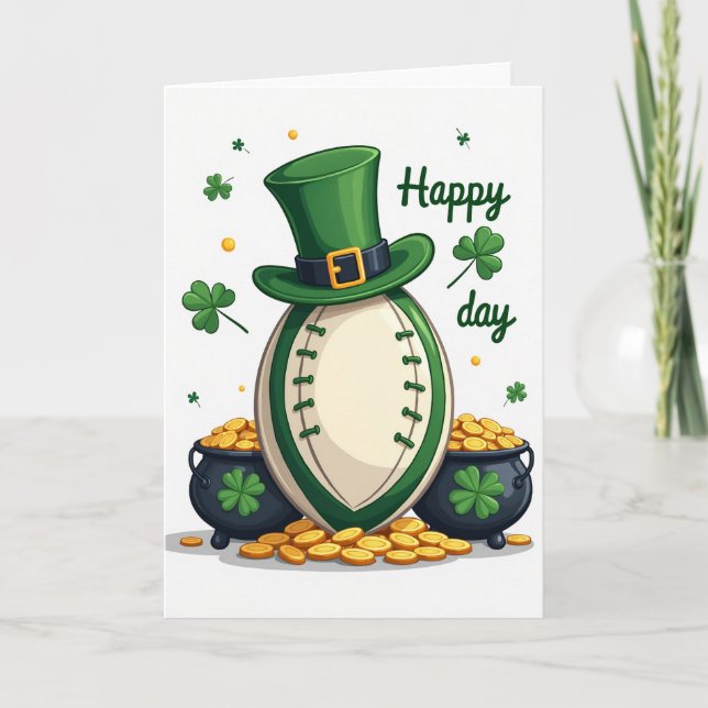 Lucky Football Happy Day Card (Front)