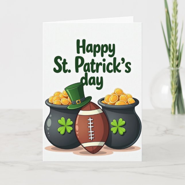 Lucky Football Happy St Patricks Card (Front)