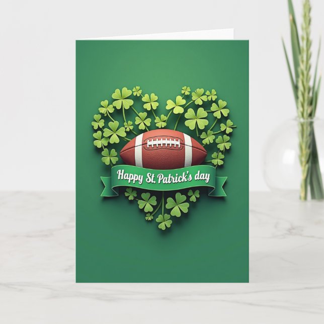 Lucky Football St Patricks Day Card (Front)