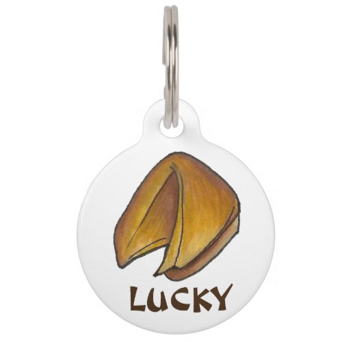 Lucky Fortune Cookie Chinese Food Takeout Pet Tag