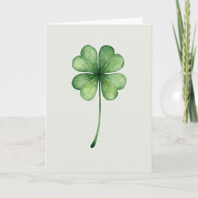 Lucky Four Leaf Clover Art Card (Front)