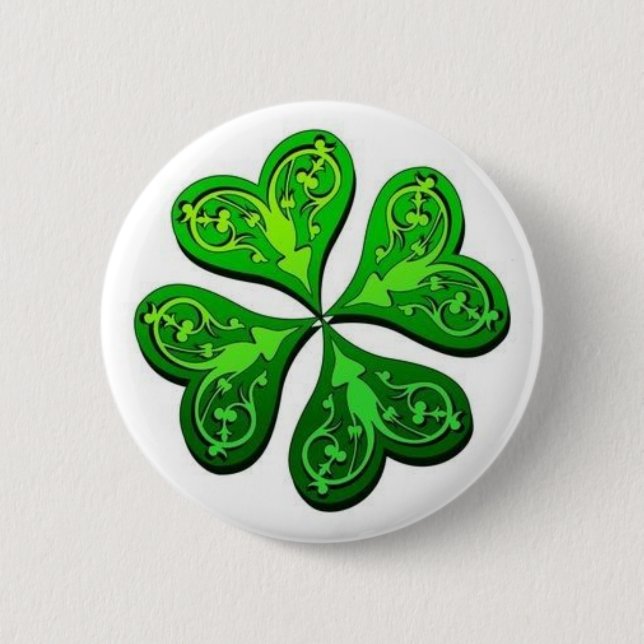 Lucky Four-Leaf Clover Button (Front)