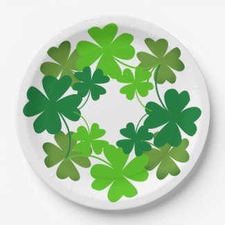 Lucky Four-Leaf Clover Design on Paper Plates