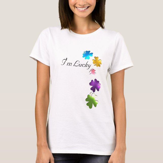 Lucky Four Leaf Clover Designed Shirt (Front)