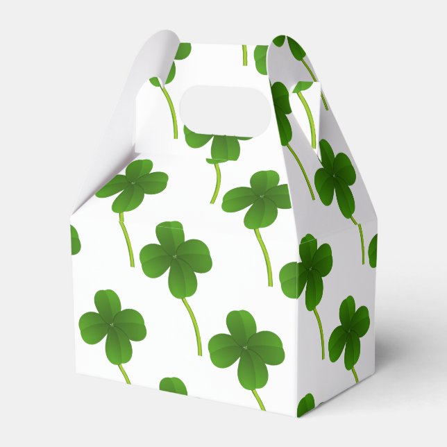Lucky Four Leaf Clover Favor Boxes (Front Side)