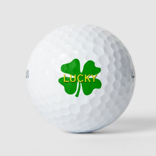 Lucky four leaf clover golf balls  Personalizable