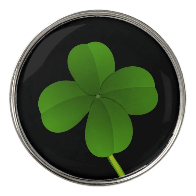 Lucky Four Leaf Clover Golf Golf Ball Marker (Front)