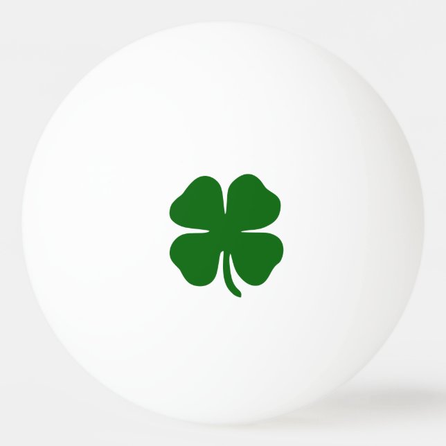 Lucky Four Leaf Clover Green Irish Ping Pong Ball (Front)