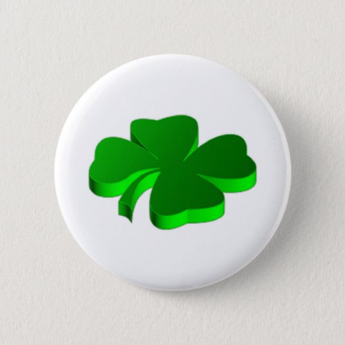 Lucky Four Leaf Clover Green Symbol Good Luck Pinback Button