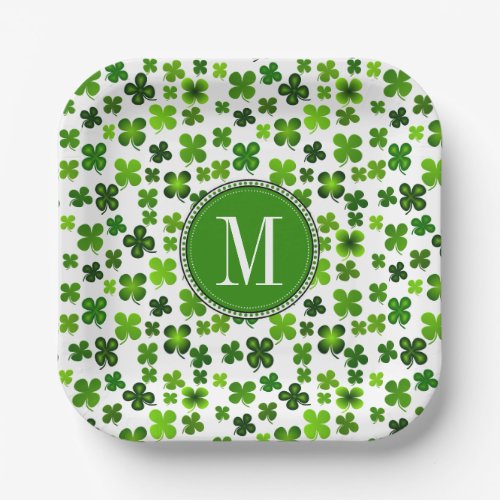 Lucky Four Leaf Clover Irish Saint Patricks Day  Paper Plates