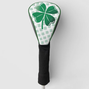 Lucky Four Leaf Clover Irish Shamrock Pattern Golf Head Cover